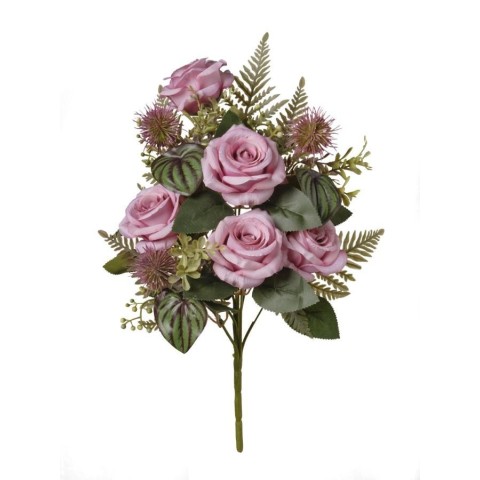BUSH FRONTALE ROSE MAUVE 42CM
